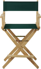 American Trails Extra-Wide Premium 24" Director's Chair Natural Frame with Hunter Green Canvas, Counter Height