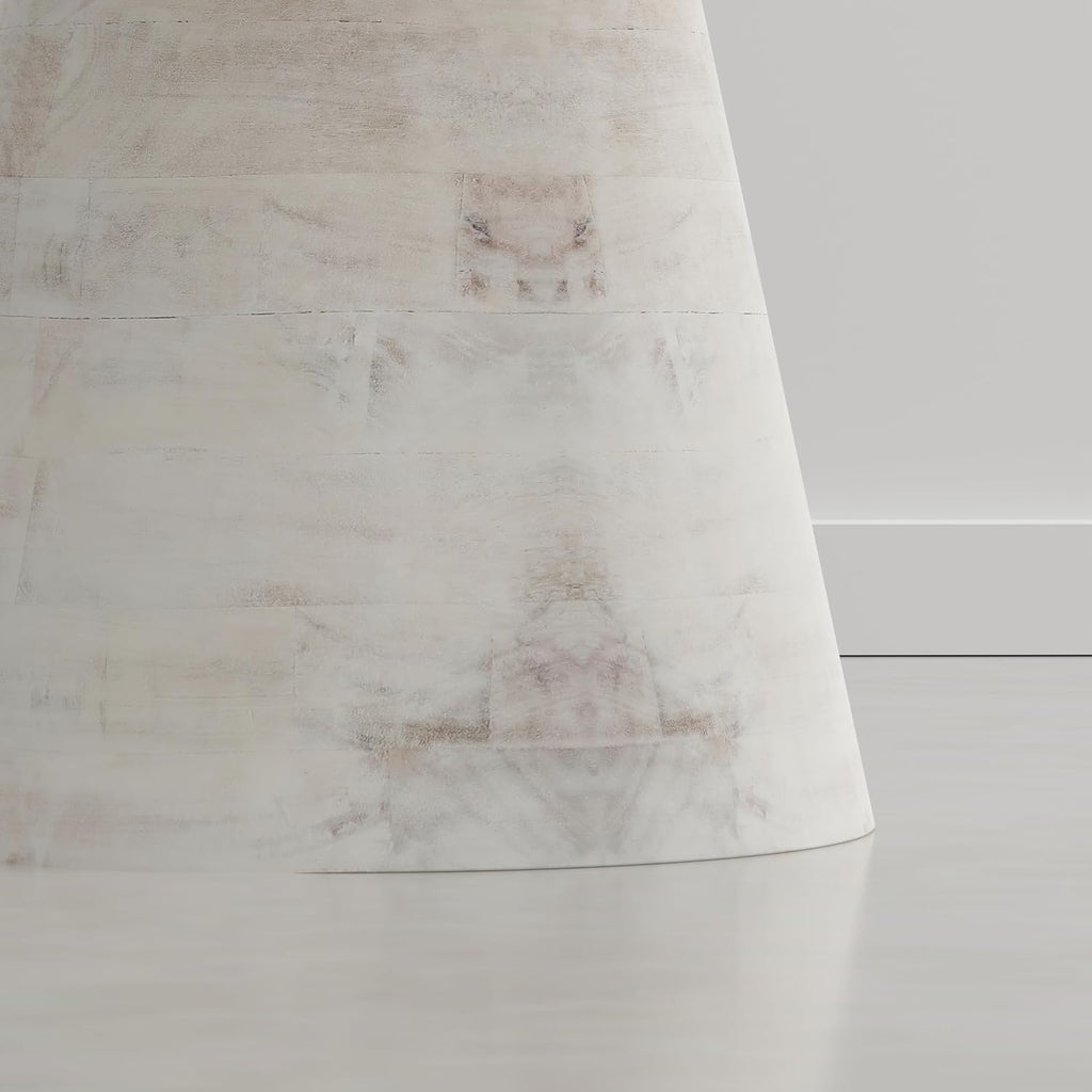 SIMPLIHOME Robbie Accent Table - 16 inch Wide Solid Mango Wood End Table in Distressed Aged White, Boho Contemporary Rustic Side Table for Living Room or Bedroom with Multipurpose Function, Assembled