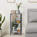 ETELI 3 Tier Tall Side Table Small Telephone Table Stand with Storage Shelves 31.6 Inch Tall End Table Night Stand for Small Space Living Room Bedroom Bathroom Kitchen, Gray