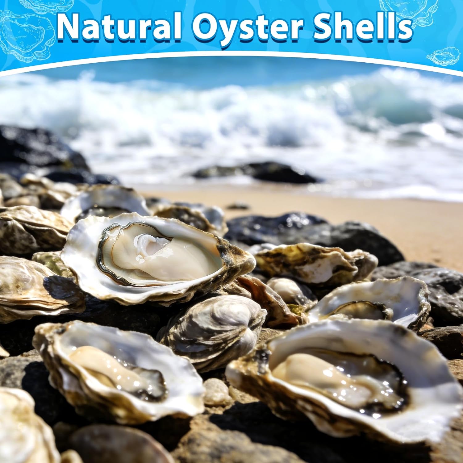 30Pcs Large Flat Oyster Shells for Crafts, 4-5 Inch Cleaned Natural Oyster Shells for Decoupage Painting Vase Filler Wedding DIY Decor Coastal Christmas Large Seashells Art