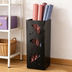 Metal Umbrella Holder, Square Stand for Entryway and Home Decor, 6.3" x 6.3" x 16.5" in Black, Sturdy Rack for Walking Canes and Umbrellas