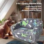 Asou Kids Sofa Toddlers Sofa Glow in The Dark Kids Fold Out Play Couch Mini Dinosaur Couch for Kids Toddlers