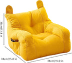 Soft Linen-Cotton Single Seater Toddler Mini Sofa, 1 Seater Safe Baby Small Chair, Yellow 14.96x14.96x13.78