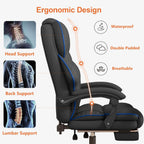 Office Chair High Back Executive Desk Chair Computer Gaming Chair with Foot Rest Swivel Work Chairs Ergonomic Leather Office Chairs