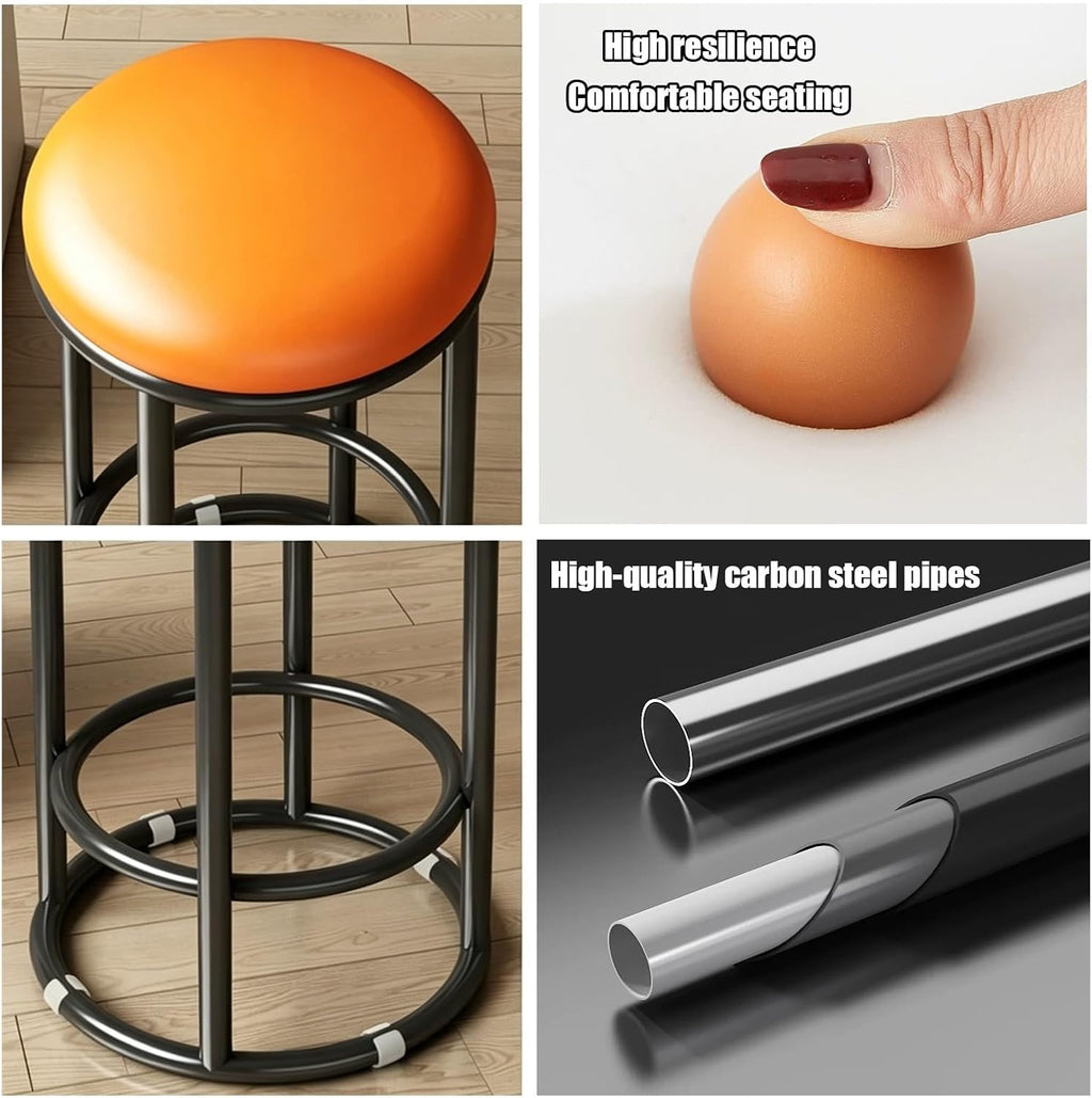 22in, 26in, 30in, Bar Stools, Round Counter Stools, Commercial Chair, Office Desk Guest Chair, Easy Assembly, for Bar, Kitchen, Dining Room(Yellow,55cm/22in)