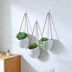 Set of 3 Ceramic Wall Planters Small Pocket Vases Hanging Decor | (paired with real or fake flowers) Wall Decor for Home Entryway, Hallway, Bathroom, Living Room, Dining Room, Office, Garden