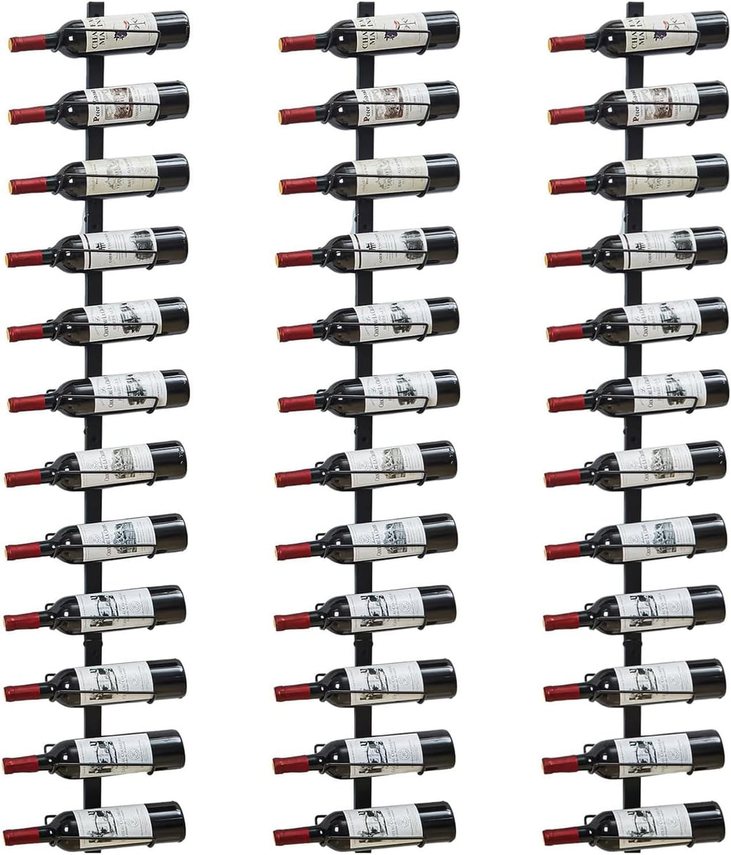 Sonyabecca 3 Pack 12 Bottle Wall Wine Rack, DIY Wine Rack Wall Mounted, Wall Mounted Wine Rack,Display Holder Used as One or Four, for Kitchen, Dining Room, Bar, Wine Cellar