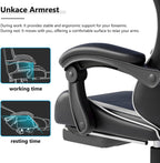 OS MOTOR Gaming Chair with Headrest and Lumbar Support, Ergonomic High Back Office Chair, Racing Style Executive Computer Desk Chair, Leather Adjustable Swivel Task Chair for Home Office (White)