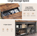 SEDETA 31.5" Lift Top Coffee Table with Storage, Square Coffee Tables for Living Room, Farmhouse Coffee Table with Large Hidden Storage Compartment and Adjustable Shelves, Black
