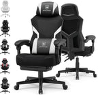 GTPLAYER Computer Chair with Adjustable Footrest, Ergonomic Gaming Chair with Headrest and Lumbar Support, Breathable Mesh Office Chair for Adults, High Back Reclining Desk Chair for Gaming and Office