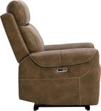 KISLOT Leather Recliner Chair for Adults Wall Hugger RV Recliner with USB Charging Ports Electric Power Reclining Sofa for Living Room Home Theater Seating Bedroom