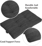 baibu Set of 2 Memory Foam Stool Cushion Rectangular, Dual-Layer Design Saddle Stool Pads Bar Stool Cushions with Four Straps- 2 Pads Only (Gray-Black, 18x9.5x1.5in)