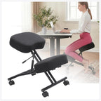 Kneeling Chair Office Chairs for Home Comfy Office Chair Adjustable Height Armless Office Chairs with Wheels Work Chair Black Without backrest