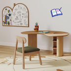 Wood Kid Armchair, Toddler Chairs Ages 1-4, Kid Chair with Solid Wooden Frame, Toddler Armchair Comfy, Upholstered Kids Chair for Playroom, Bedroom, Kindergarten & Preschool, Green