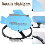 Sensory Spinning Chair for Kids with Autism & ADHD, Swivel Chair for Indoor/Outdoor Use, Sit and Spin Toys, Fish-Shaped Sensory Chairs for Autistic Children, Training Body Coordination (Blue)
