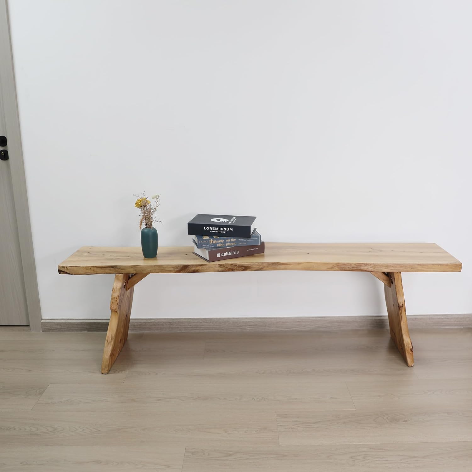 Elm Wood Dining Bench Bedroom BenchesIn Footrest Stool Accent Bench for Entryway Dining Room Living Room Bedroom End of Bed Long 63IN