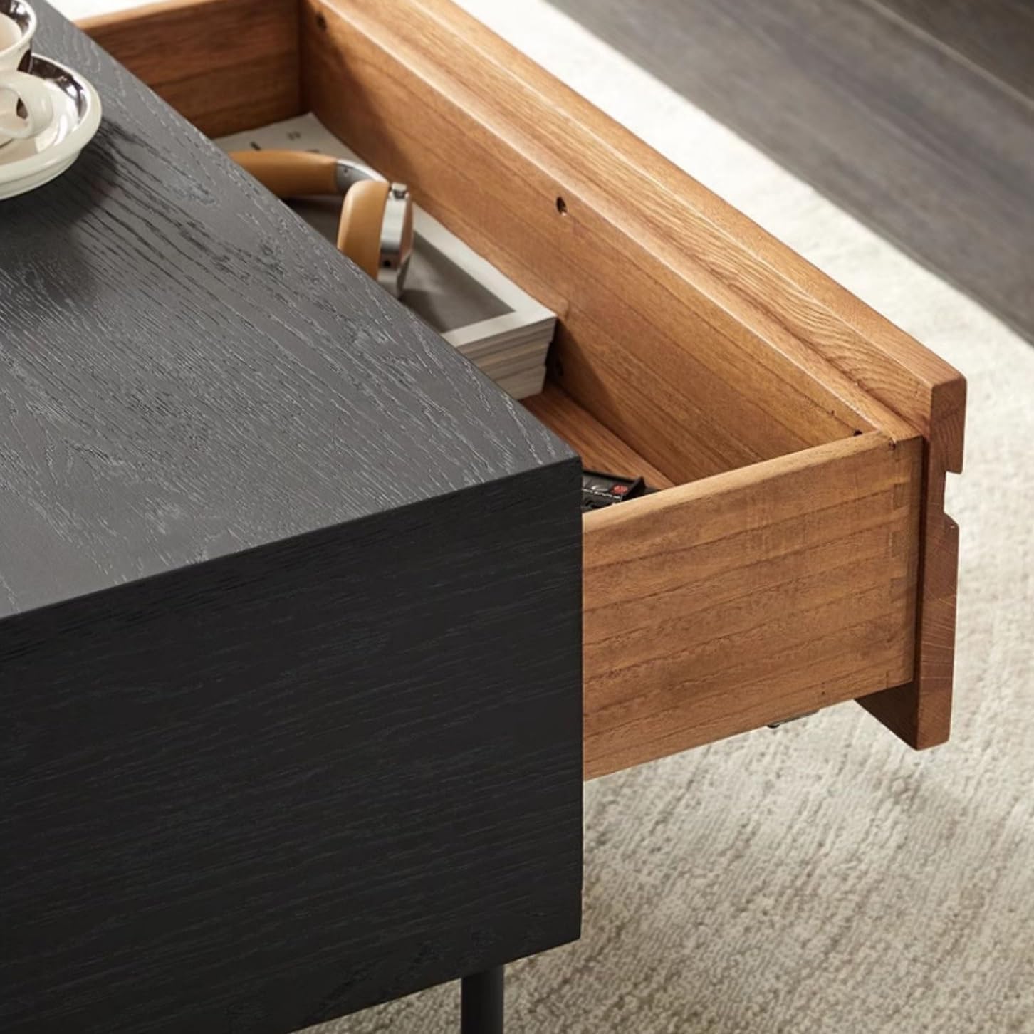 Industrial Style 130x40x70cm Vintage Solid Wood Drawer Center Table, Home Living Room Storage Stand for Balcony, Lounge, Reception for Living Room Bedroom Balcony Yard