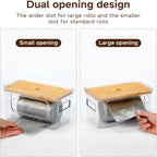 3-Pack Trash Bag Holder,Trash Bag Dispenser with Bamboo Lid, Stackable Acrylic Garbage Bag Dispenser for Under Sink Use in Kitchen, Laundry Room, and Pantry, Large Capacity Garbage Bag Holder