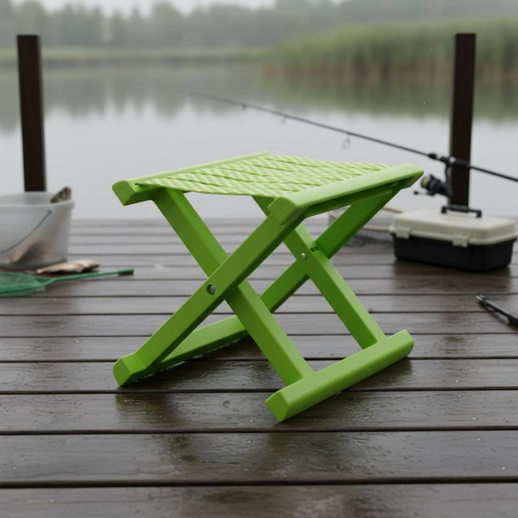 SM SunniMix Foldable Seat Portable Folding Stool Chair Travel Stool Space Saving Mechanism PP Base Easy to Store Suitable for Camping Hiking Fishing Dorm Room Garden, Yellow