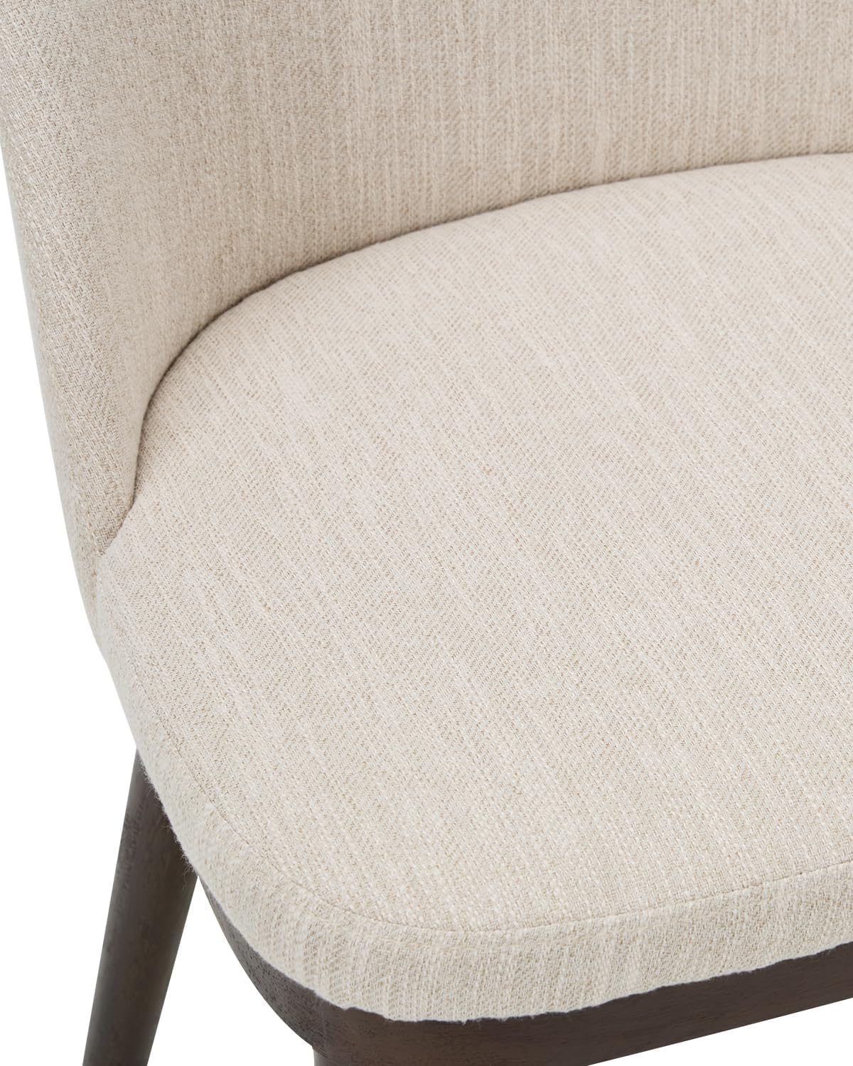Upholstered Dining Chairs Set of 4 - Modern Dining Room Chairs, Mid-Back Restaurant Kitchen Chairs with Wooden Legs, Beige