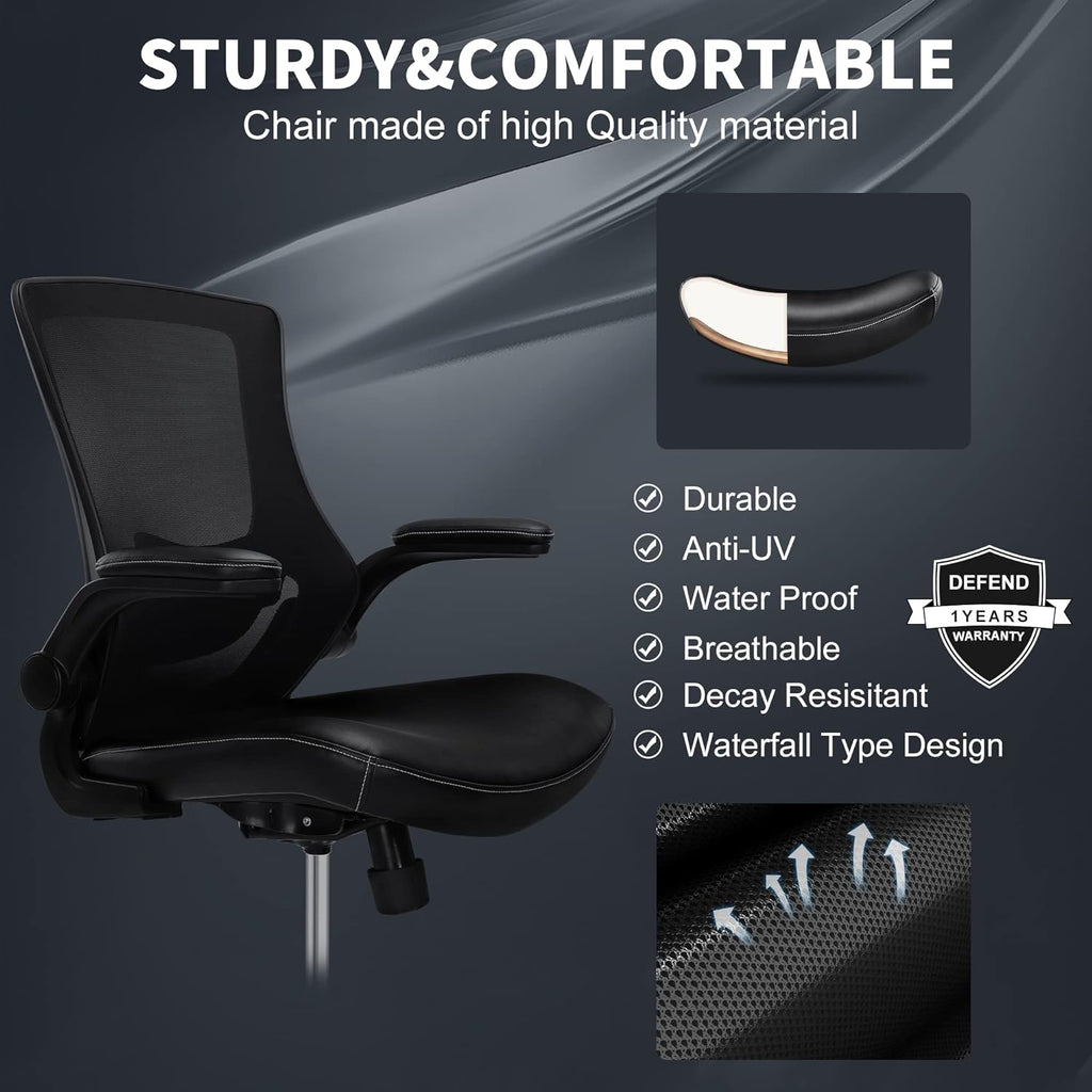 Misolant Tall Office Chair for Standing Desk, Drafting Chair with Footrest Ring, PU Leather Recline High Office Tall Desk Chair with Adjustable Lumbar Support