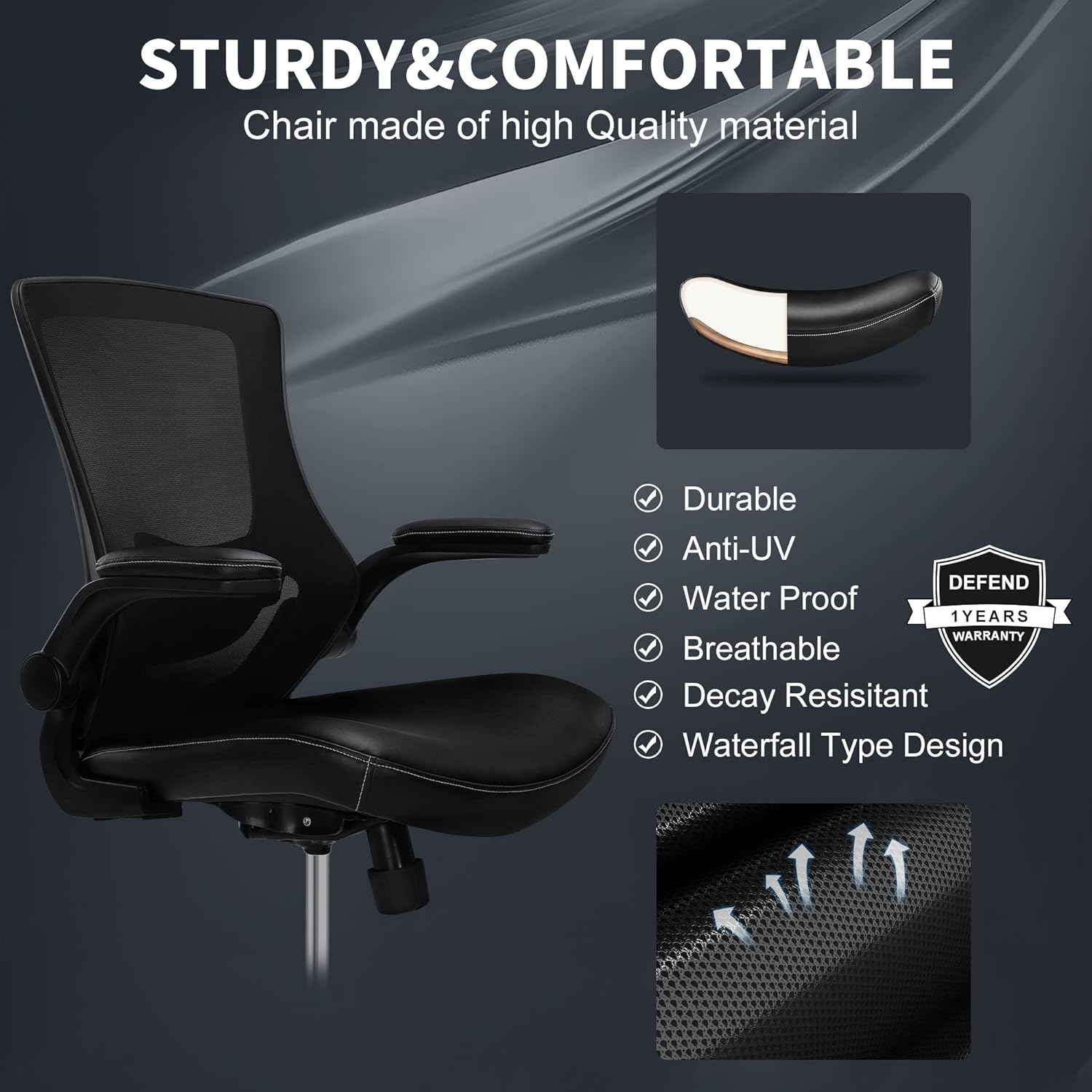Misolant Tall Office Chair for Standing Desk, Drafting Chair with Footrest Ring, PU Leather Recline High Office Tall Desk Chair with Adjustable Lumbar Support