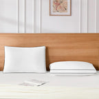 DOWNSTORIA Goose Feather Down King Bed Pillows 2 Pack, Luxury Hotel Collection Pillows Set of 2 with Gusset, Down Surrounded Pillow for Side and Back Sleepers, Gusseted Fluffy Pillows 20x36 in.