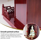 Wall Altar Shelf with Pull-Out Panel for Incense Offerings,Wall-Mounted Solid Wood Buddhist Shrine Altar Table for Meditation and Prayer(45 * 34 * 63.5cm/17.7 * 13.3 * 25in)