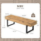 59" Dining Bench, Farmhouse Indoor Kitchen Table Benches, Industrial Shoe Bench, Entryway Benches, Natural Wood Wash