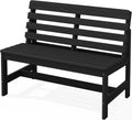 SERWALL Outdoor Bench, All Weather HDPE Outdoor Benches, 2-Person Armless Porch Bench with 600 lbs Weight Capacity, Patio Benches for Outdoors, Porch, Park and Dining, Black