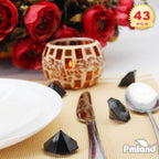 PMLAND 40+ Pieces Large Acrylic Diamond Crystals Gems Treasure Gemstones for Table Scatters Vase Fillers Decoration Party Treasure Hunting Arts and Crafts - Black