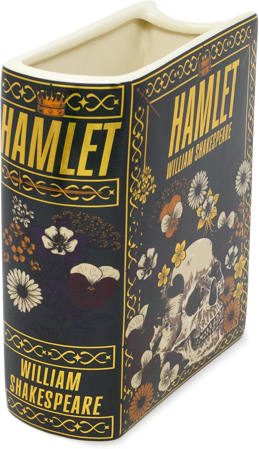 Steel Mill & Co Original Large Book-Shaped Decorative Vase, Ceramic Vases for Home Decor, Cute Bookshelf Decor, Unique Vase for Book Lovers, Hamlet