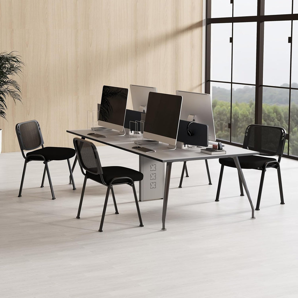 Giantex Set of 10 Office Guest Chair, Stackable Waiting Room Chair with Padded Seat, Metal Frame, 330Lbs Capacity, Conference Room Chair, Reception Chair for Lobby, Training Room, Meeting Room