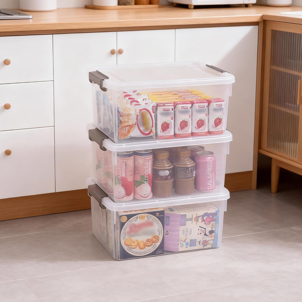 Citylife 17 QT Plastic Storage Bins with Lids Latching Stackable Storage Containers for Organizing Large Clear Storage Box for Garage, Craft, Toys, Closet, Home, 1 Pack