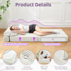 Folding Sofa Bed Chair, Sleeper Chair for Adults with High-Density Foam and Pillow,Portable 3 in 1Folding Chair Bed for Living Room、Apartment 、Hotel,Single, Creamy Apricot