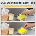 Acrylic Sticky Note Holder, 3x3 Inch Clear Dual Openings Square Notepad Organizer with Anti-Slip Base, Sticky Note Dispenser Memo Holder Case for Desk Office School Supplies(No Pads)