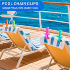 Beach Towel Clips for Beach Chairs, 8 Pcs Towel Holder for Beach Chair Pool Chair on Cruise Essentials, Jumbo Size Heavy Duty Clothes Pins, Beach Chair Clips to Beach Vacation Essentials, 4 Colors