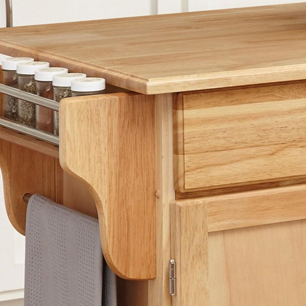Homestyles General Line Natural Wood Mobile Kitchen Cart