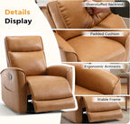HAOMARKETS Swivel Rocker Recliner Chair, Manual Faux Leather Glider Rocking Recliners for Adults, 360° Swivel Nursery Reclining Sofa with Storage Pocket