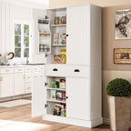 72" Pantry Cabinet, Tall Kitchen Pantry Cabinet with Adjustable Shelves & 6 Door Shelves, Kitchen Storage Cabinets with Drawer, 2 Cabinets, Cupboard for Living, Dining Room, Bathroom, White