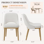 MALOL Wooden Dining Chairs Set of 4, Modern Fabric Upholstered Dining Room Chair, Kitchen Side Chairs, Farmhouse Armless Dinner Chair with Open Back for Kitchen, Beige