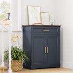 REDAYFUR Kitchen Storage Cabinet with Drawer, Buffet Cabinet with Storable Door, Modern Floor Sideboard, Blue Freestanding for Kitchen