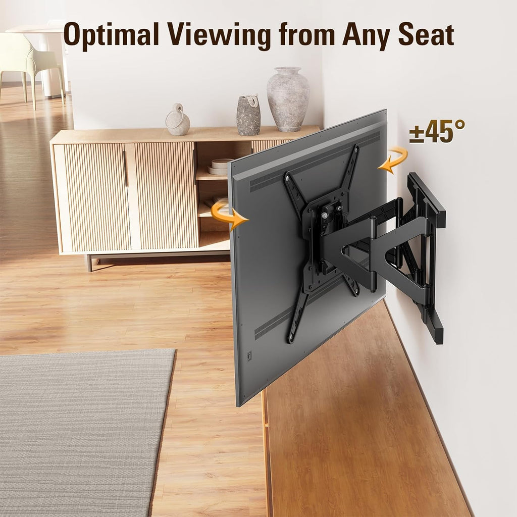 Mounting Dream Ultra Slim Full Motion TV Wall Mount, Low Profile Articulating TV Mount for 26 to 75 Inch TVs - Smooth Extension, Swivel, Tilt, Fits 16" Studs, Max VESA 400x400mm, Holds 88lbs