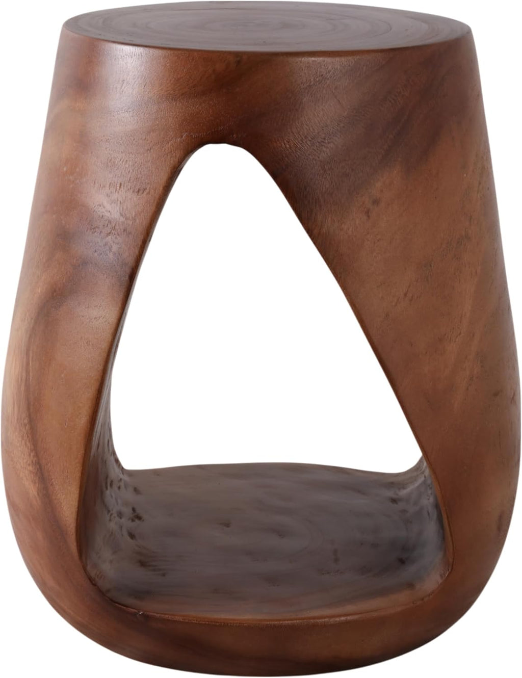Rustic End Table, Side Table, or Small Night Stand - Solid Natural Wood Bedside Table with Open Cut-Out Design - Perfect for Modern Small Spaces, Bedroom, or Living Room Decor - 18" Bronze