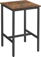 VASAGLE Bar Table, Kitchen Dining, High Top Pub, Bar Height Cocktail for Living Room Party, Sturdy Metal, 23.6 x 23.6 x 36.2 Inches for Narrow Spaces, Rustic Brown and Ink Black