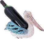 Corner Merchan Pelican Wine Bottle Holder - Nautical Wine Holder Tabletop Centerpiece - Single Bottle Rack Pelicans Decor - Decorative Counter Wine Rack