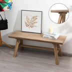 Wnutrees 39" Farmhouse Wood Bench, Rustic Solid Wood Dining Room & Entryway Bench Seat for Indoors, Easy Assembly, Natural