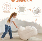 Bean Bag Chairs for Kids with Armrests, Comfy Kids Bean Bag Chair, Soft-Filled Cozy Bean Bag Sofa for Boys and Girls, Small Bean Bags for with Pocket, Floor Chair for Gaming, Reading & Relaxing, Beige