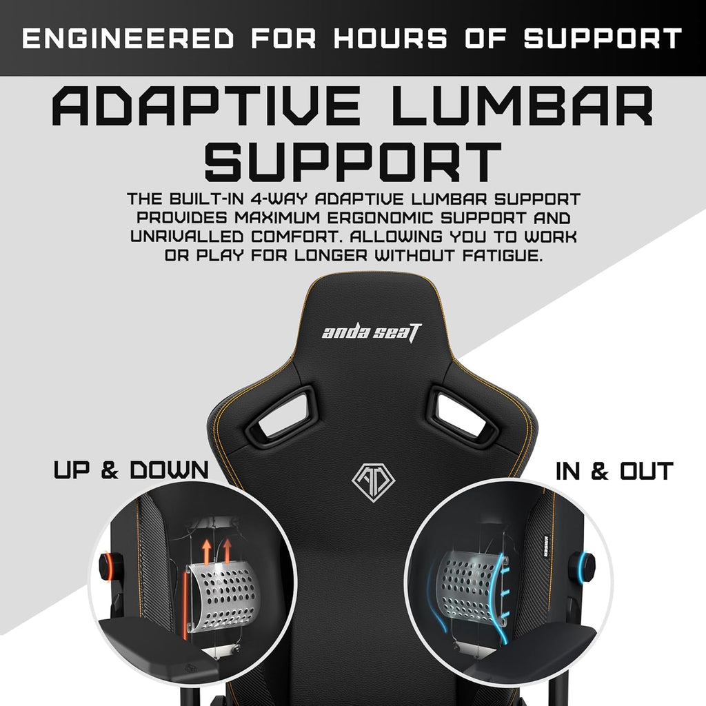 Anda Seat Kaiser 3 XL Gaming Chairs for Adults - Ergonomic Black PVC Leather Gaming Chair with Lumbar Support, Comfortable Office Seat with Neck Support - Heavy Duty Wide Gamer Seat