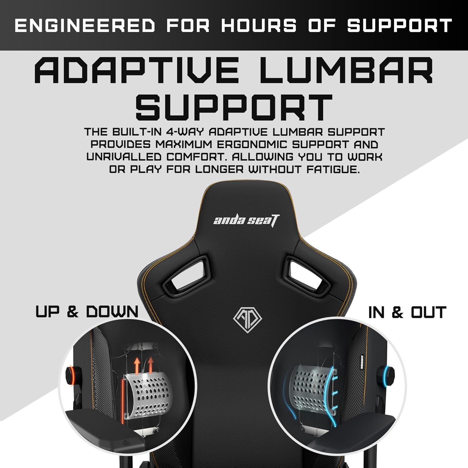 Anda Seat Kaiser 3 XL Gaming Chairs for Adults - Ergonomic Black PVC Leather Gaming Chair with Lumbar Support, Comfortable Office Seat with Neck Support - Heavy Duty Wide Gamer Seat